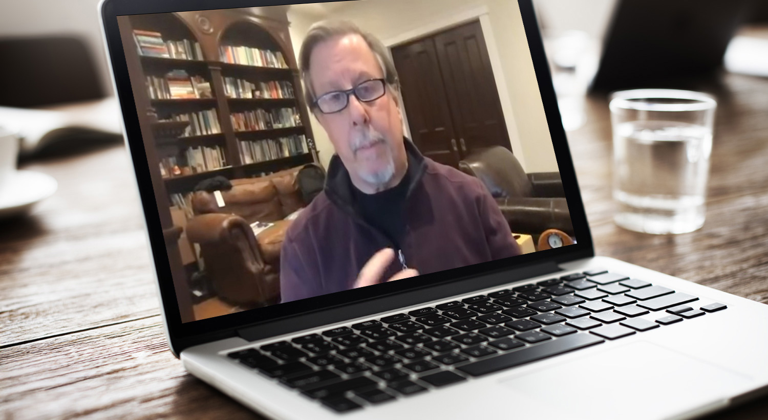 Dr. Schwartz on a Laptop Screen